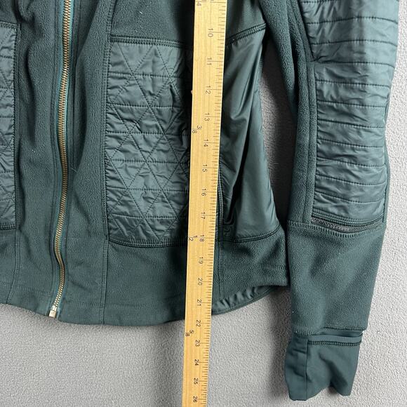 Lululemon Jacket And Womens 4 Green Fleecy Keen Quilted Full Zip Hooded - Picture 7 of 7